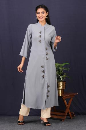 Blue embroidered kurti