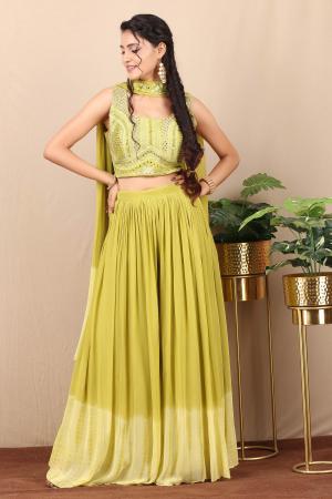 Green sharara set