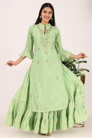 Green gota dress