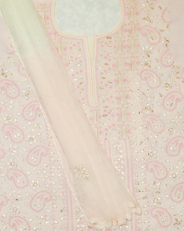 Pink cotton gota suit set