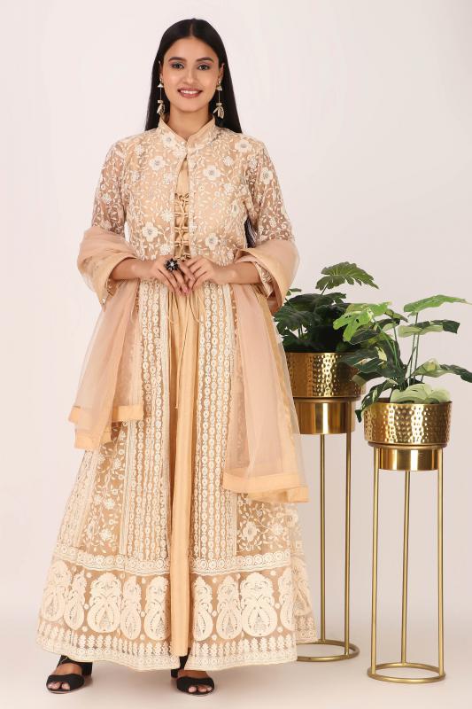 Fawn anarkali set