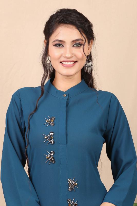 Blue embroidered kurti